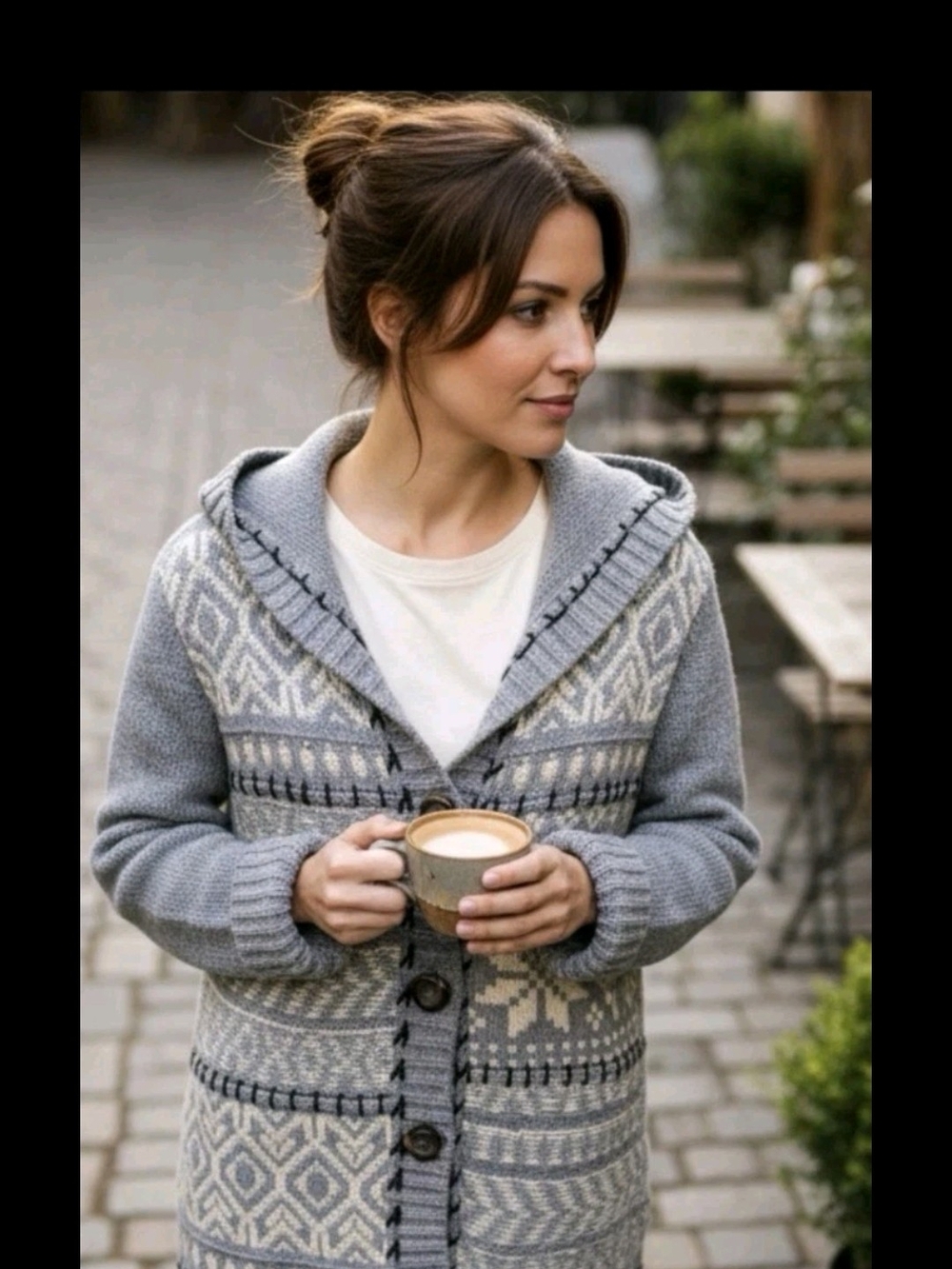 J. Jill Gray Fair Isle Hooded Cardigan